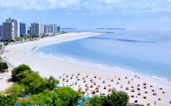 Brazil, Sao Luis beach, aerial view