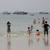 Китай, Пляж Бэйхай, лодки
