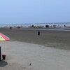 China, Fangchenggang White Beach, parasols