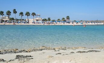 Cyprus, Ayia Napa, Nisaki beach, view from islet