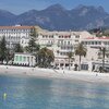 France, Menton beach, view from water