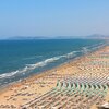 Italy, Emilia-Romagna, Rimini beach, aerial view, south