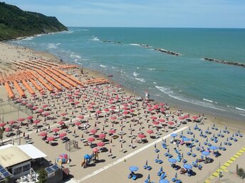 Italy, Marche, Pesaro beach, north