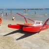 Italy, Marche, Pesaro beach, shallow water