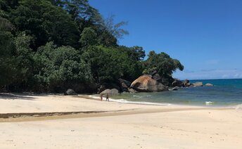 Seychelles, Mahe, Anse Louis beach, creek