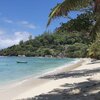 Seychelles, Mahe, Baie Lazare public beach, white sand