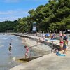 Slovenia, Ankaran beach, view from pier