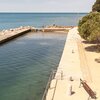 Slovenia, Debeli rtic beach, pier