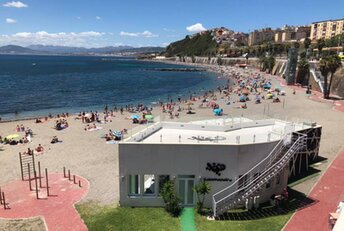 Spain, Ceuta beach, view from above