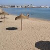 Spain, Melilla beach, tiki huts