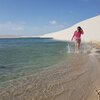Brazil, Lencois Maranhenses beach, water edge