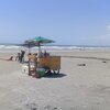 Brazil, Parnaiba beach, wet sand