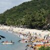 China, Hainan, Sanya Park beach, crowd