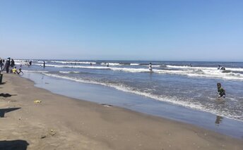 Egypt, New Damietta beach, waves