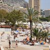 France, Larvotto beach, trees and palms