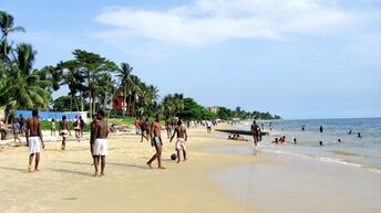 Gabon, Tropicana beach, locals