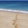 Hawaii, Molokai, Kepuhi beach, footprints