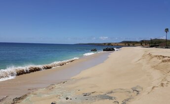 Hawaii, Molokai, Kepuhi beach, wet sand