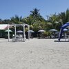 Honduras, Playa de Cieneguita beach, cafe