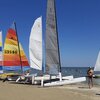 Italy, Emilia-Romagna, Cervia beach, boats