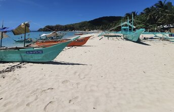 Philippines, Palawan, Diapela beach, boats