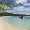 Puerto Rico, Vieques, Icacos beach, boat