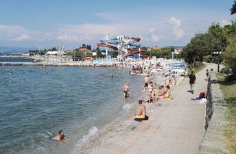 Slovenia, San Simon beach, promenade