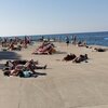 Slovenia, Zusterna beach, concrete blocks