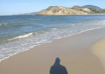 Venezuela, Margarita, Playa Caribe beach, wet sand