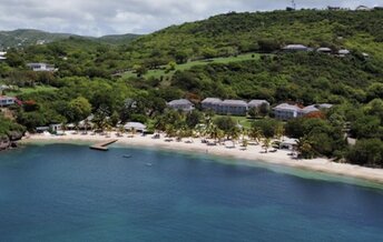 Antigua, Galleon beach, aerial view