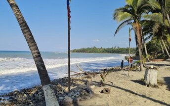 Colombia, Santa Marta, Playa Elizabeth beach, pebble