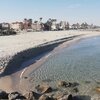 Egypt, El Arish beach, view from water