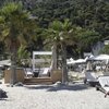 France, French Riviera, Petite Afrique beach, sunbeds