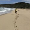 Puerto Rico, Culebra, Playa Resaca beach, footprints