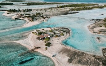 French Polynesia, Tikehau, Hakamanu beach, aerial view