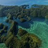Palau, Koror, Ngerikuul Bay islets, aerial view