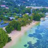 Seychelles, Mahe, Anse Aux Pins beach, aerial view
