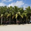 China, Hainan, Wenchang beach, palms, view from water