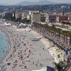 France, French Riviera, Nice beach, aerial view