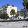 France, French Riviera, Nice beach, view from water