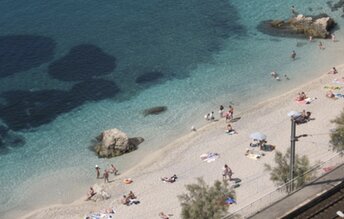 France, French Riviera, Villefranche-sur-Mer beach