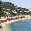 France, French Riviera, Villefranche-sur-Mer beach, trees