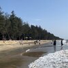 India, Kerala, Kuzhupilly beach, view from water