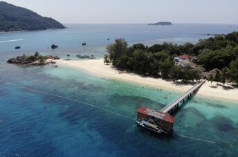 Malaysia, Redang, Marine Park beach, aerial view