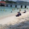 Malaysia, Redang, Marine Park beach, pier