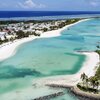 Maldives, Haa Alifu, Hoarafushi beach, aerial view