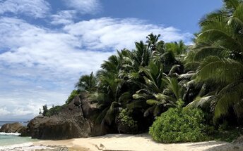 Seychelles, Silhouette, Anse Lascars beach