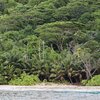 Seychelles, Silhouette, Anse Lascars beach, view from water