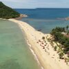 Thailand, Phangan, Mae Haad beach, sandspit, aerial view