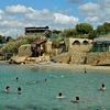 Israel, Achziv beach, view from water